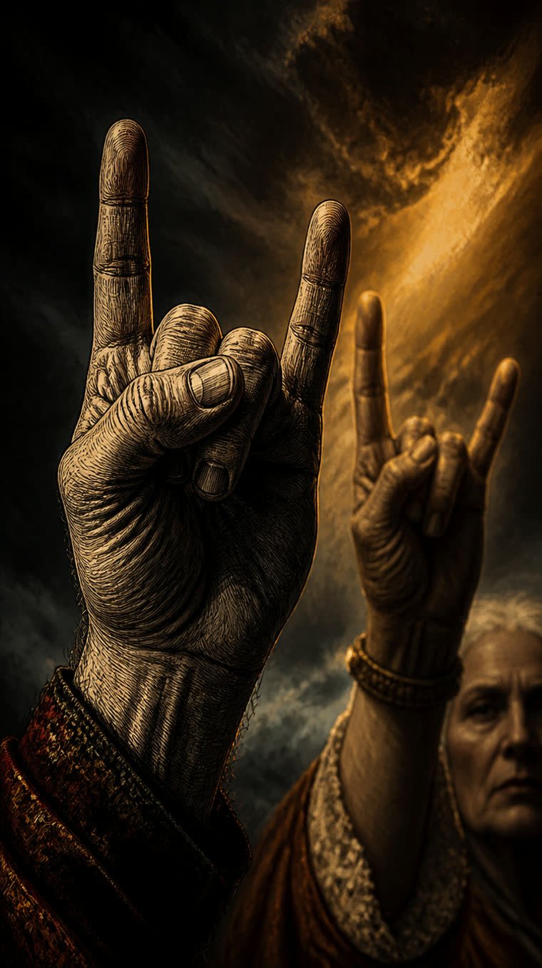 Los cuernos: la abuela italiana detrás del gesto del metal — Dio (ilustración 2 de la historia)